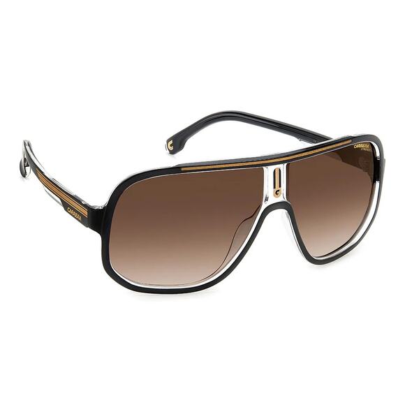 Carrera Men’s Navigator-Style Designer Sunglasses 1058/S Black Gold Retro NEW - Picture 1 of 6